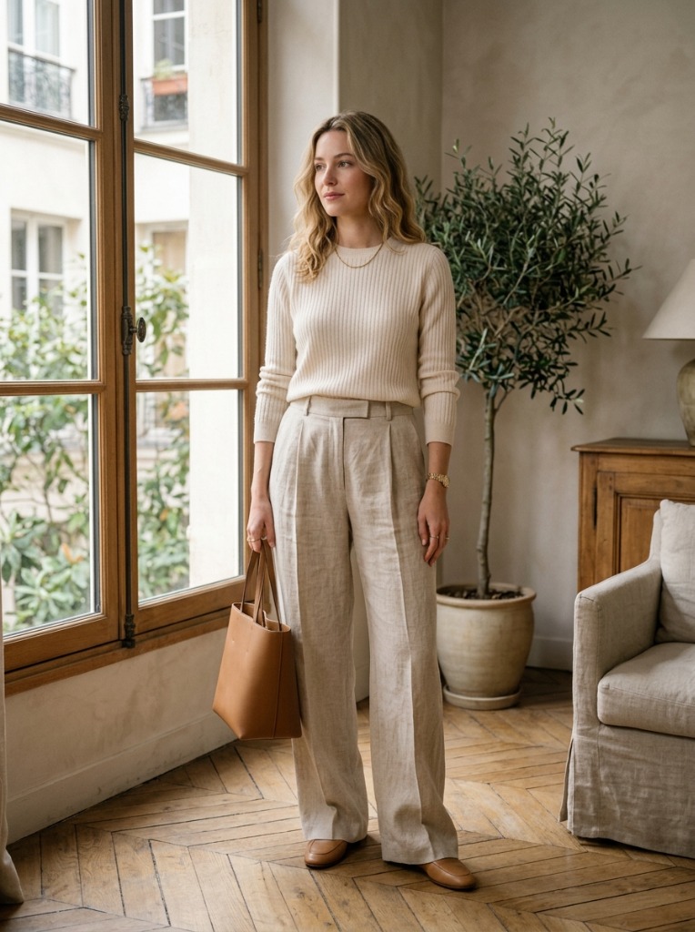 Minimalist Cashmere & Tailored Linen