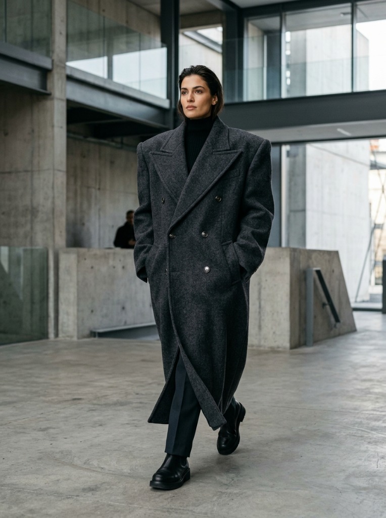 Architectural Sculptural Wool Coat