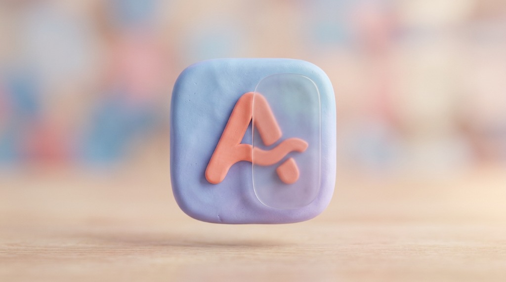3D Tactile Clay / Glassmorphism App Icon