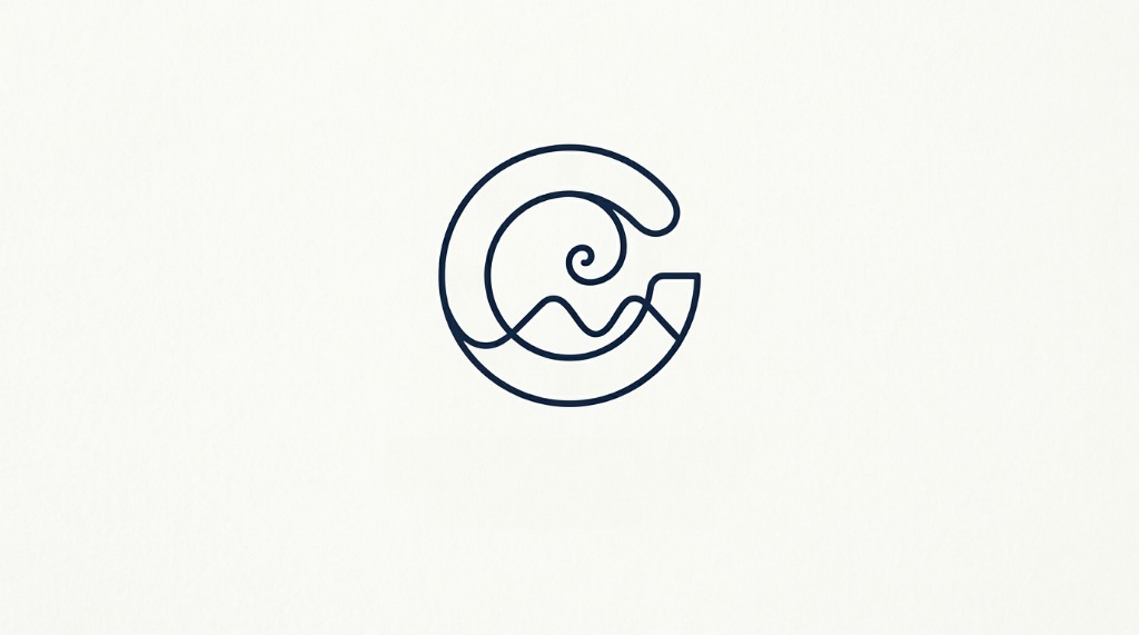 Minimalist Monoline Geometric Vector