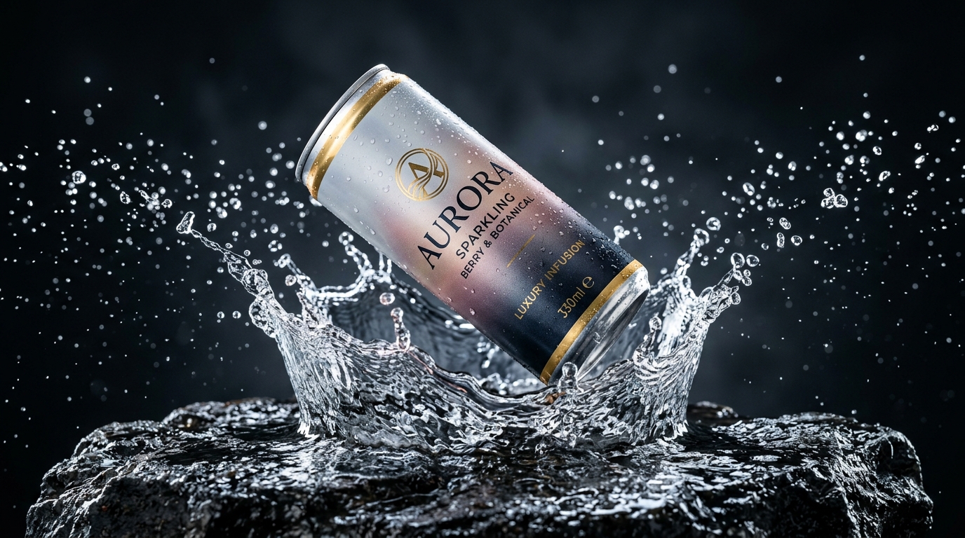 Suspended Crown Water Droplets & Splash