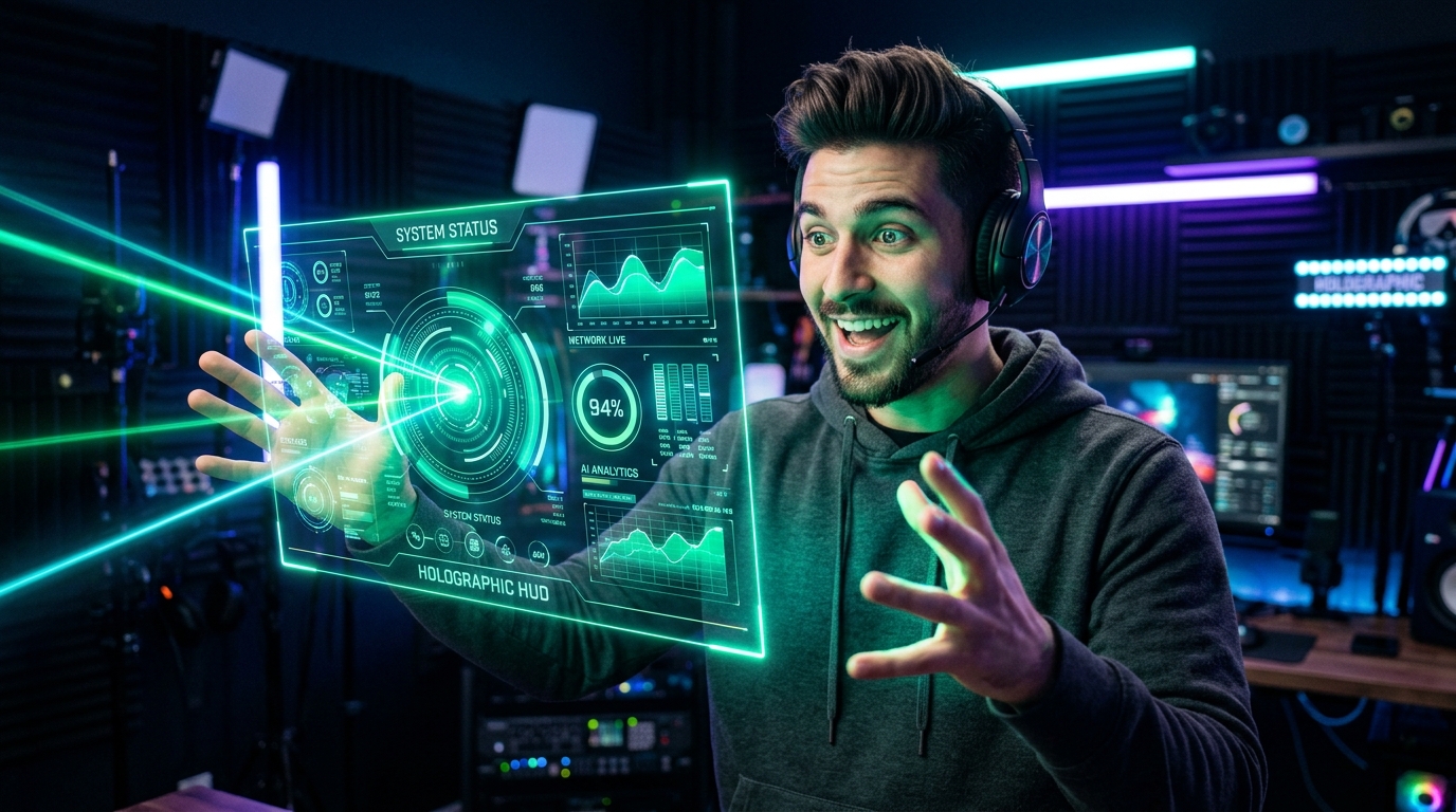 Floating Holographic UI & Beams